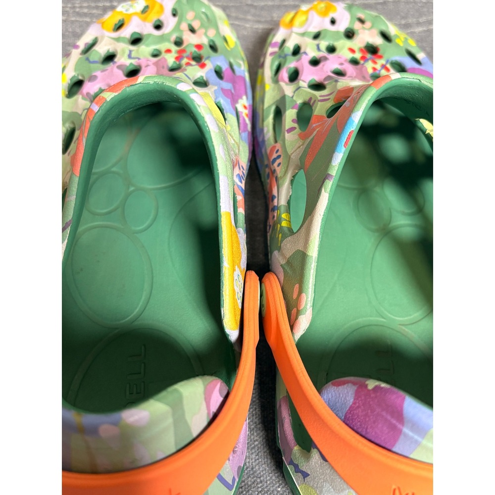 Merrell Hydro Moc Floral Water Shoes Mens 8.5 Womens 10 Green Orange Clogs - Picture 5 of 8